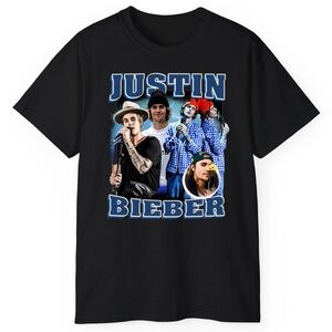 Justin Bieber Black Graphic cotton T-Shirt
